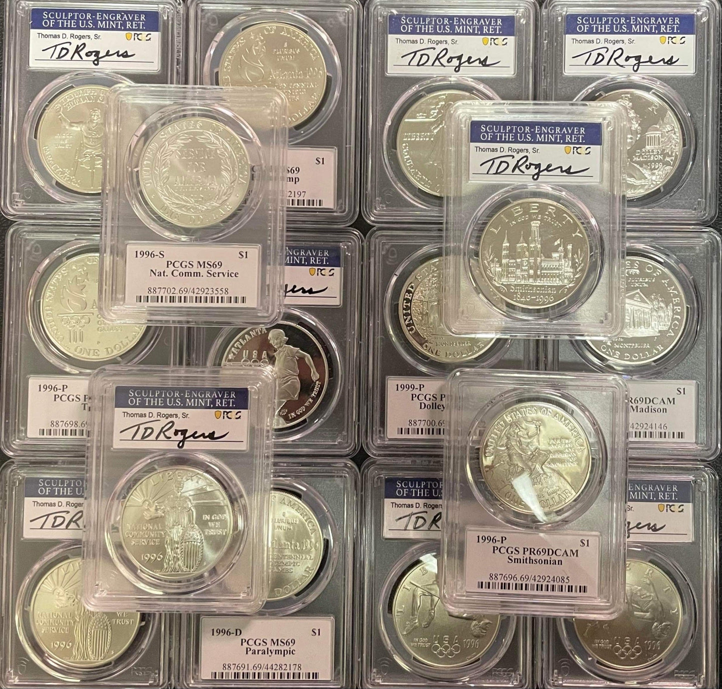 Mountain of PCGS Signature Label Commemorative Silver Dollars