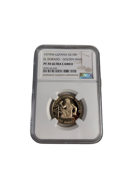 1977 FM Guyana G$100 El Dorado NGC PF 70 Ultra Cameo