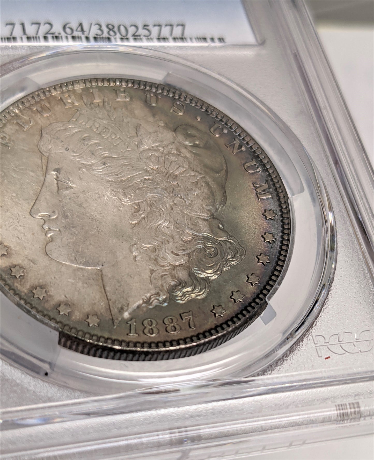 1887 Morgan Silver Dollar Philadelphia - PCGS MS64 Toning