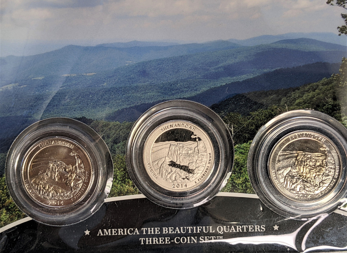 America The Beautiful Quarters - National Park Shenandoah - Three Coin Set Unopened