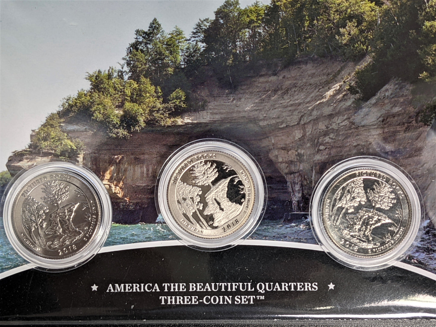 America The Beautiful Quarters - National Lakeshore Pictured Rocks - Three Coin Set Unopened