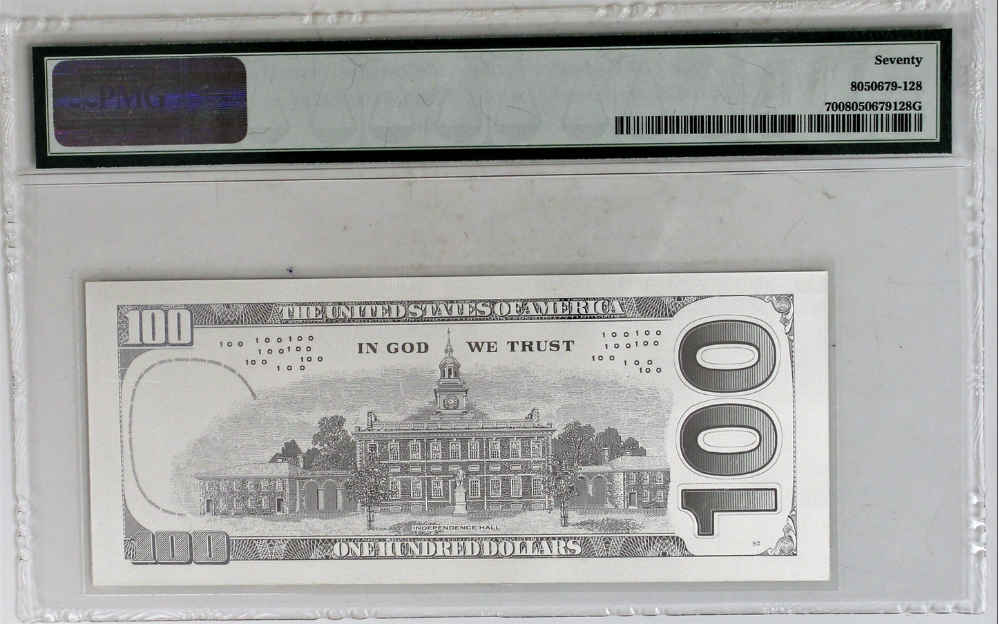 2017 5 gram Benjamin Franklin $100 Silver Currency Strike 2009A - PMG 70