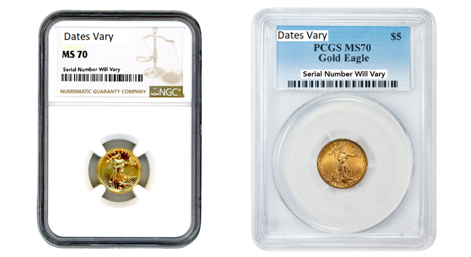 Gold 1/10th oz Certified MS70 Grab Bag
