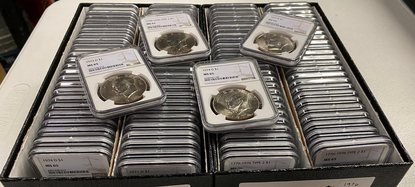 Eisenhower One Dollar Grab Bag NGC MS65