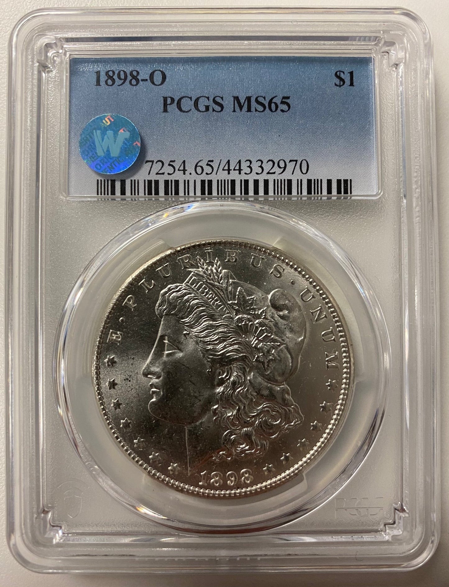 1898 Morgan Silver Dollar New Orleans - PCGS MS65 Sight White