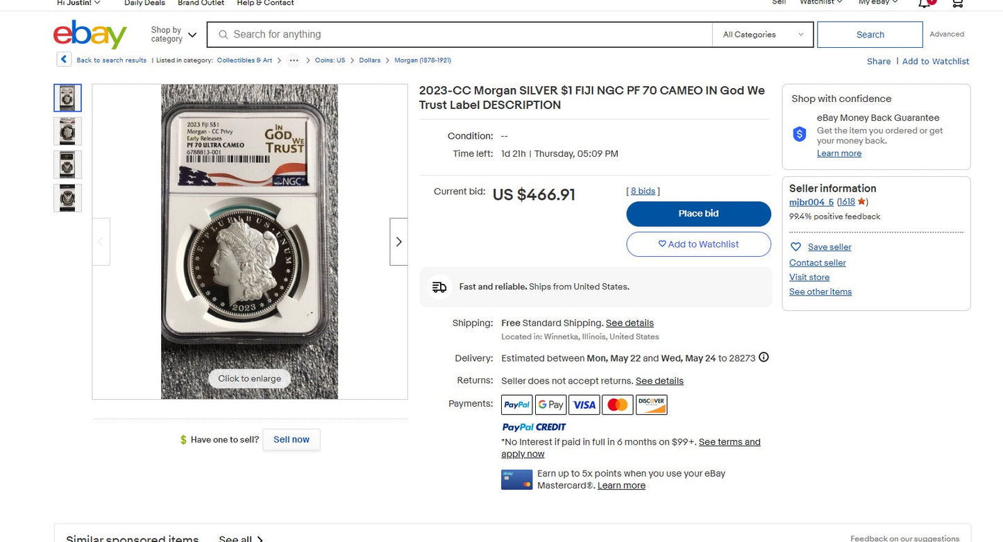 2023-CC Morgan $1 Fiji Silver Tribute - NGC In God We Trust Label PF70 Ultra Cameo Early Release