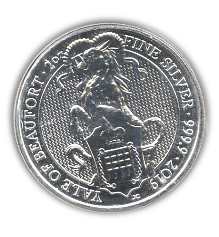 2019 Yale of Beaufort 2 Oz Silver Bullion - Queen's Beast