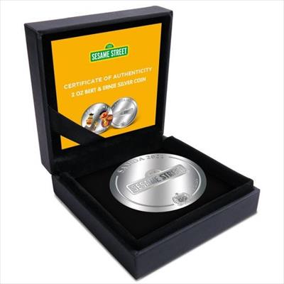 Sesame Street 2021 $5 Bert & Ernie 2oz Silver Proof Coin