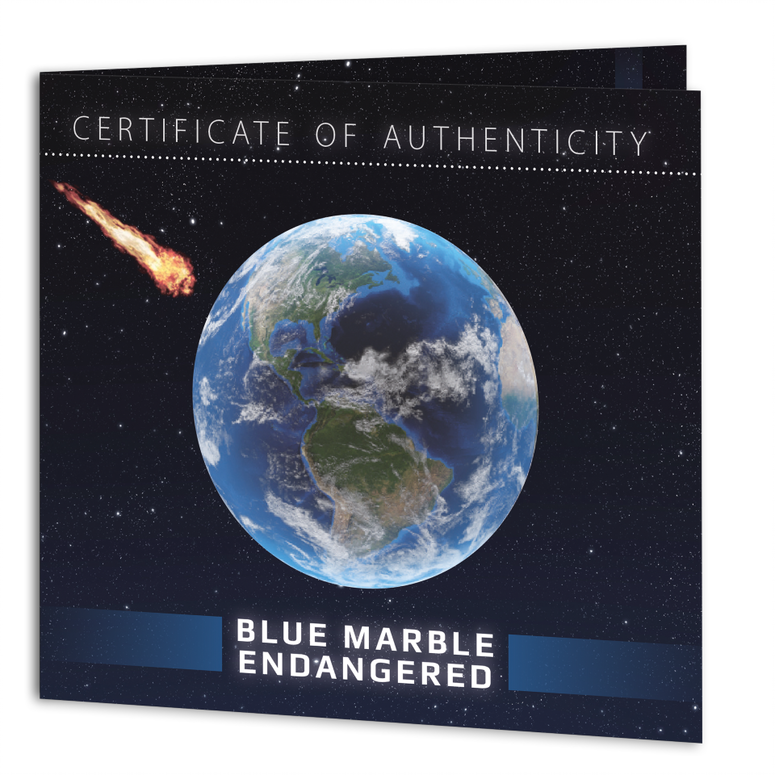 PRESALE: 2022 Barbados Blue Marble Earth with Meteorite Spherical 3 Oz Silver