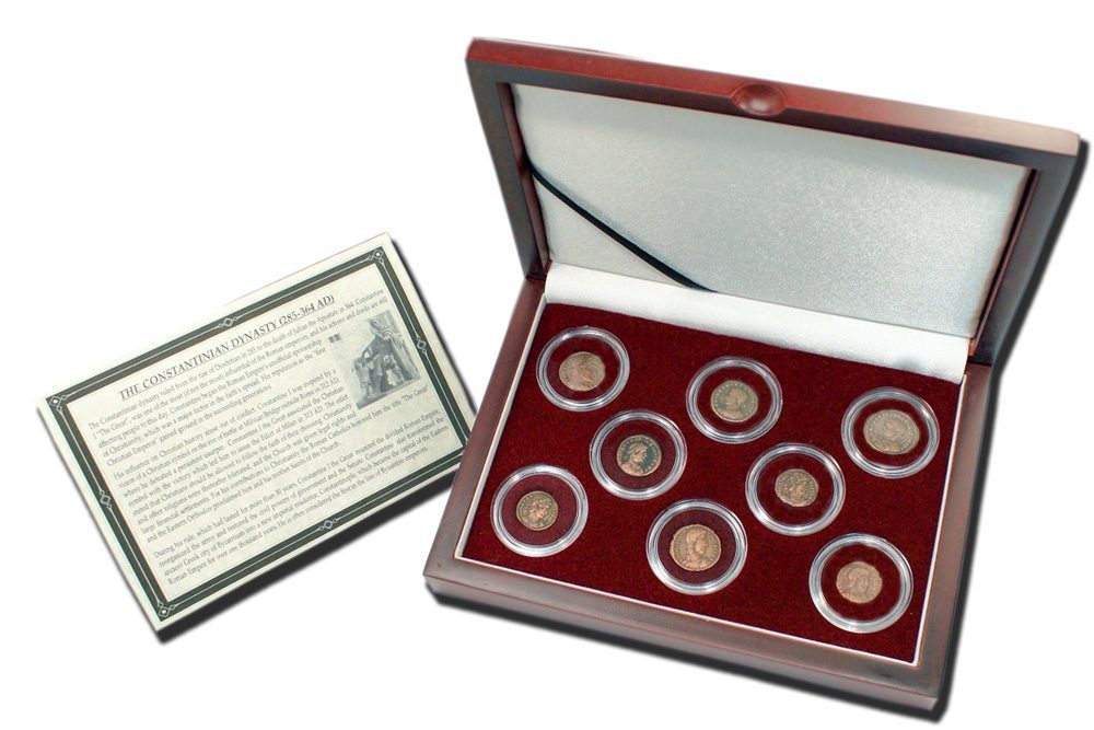 Constantine Dynasty: Box of 8 Roman Bronze Coins