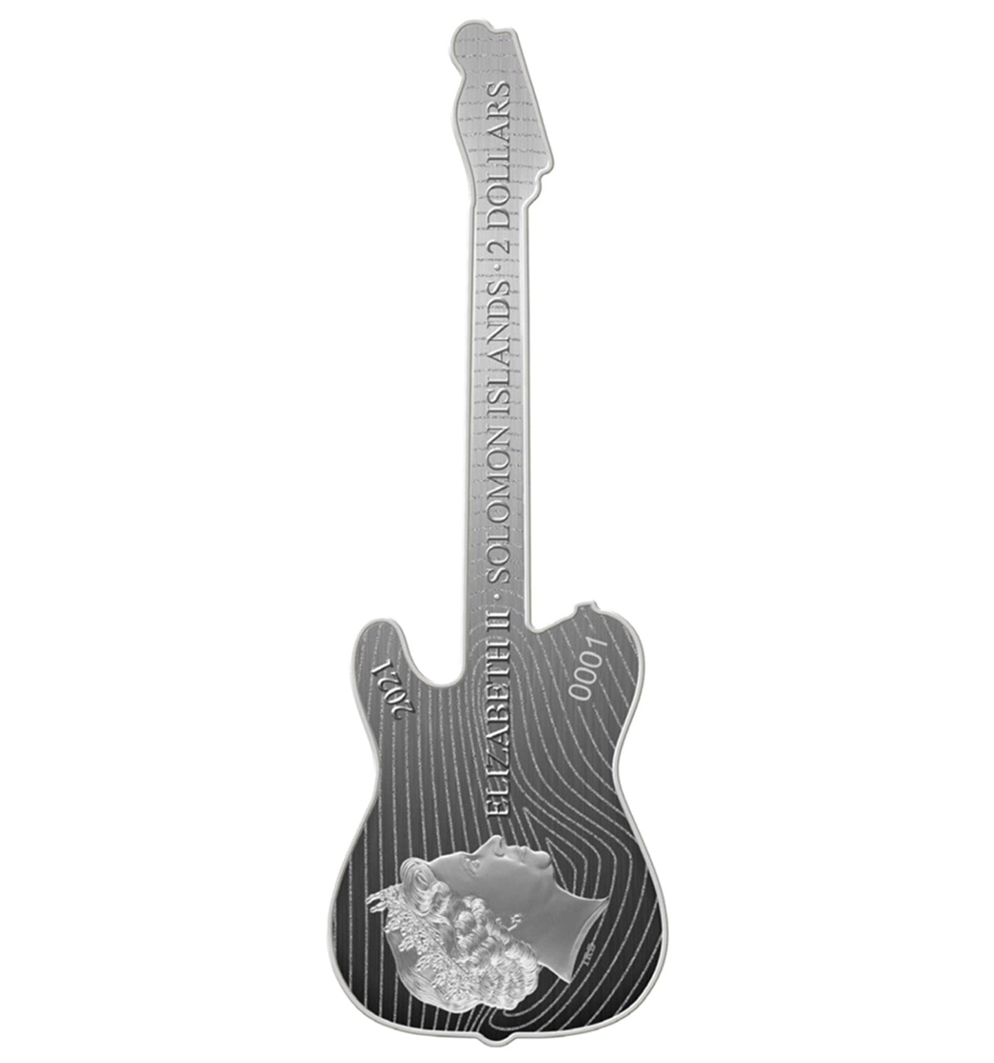 2021 Solomon Islands Fender Telecaster Guitar $2 Reverse Proof NGC PF70