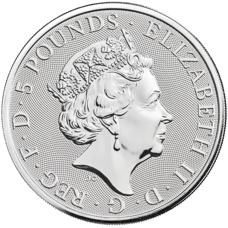 2021 White Greyhound of Richmond 2 Oz Silver Bullion - Queen's Beast