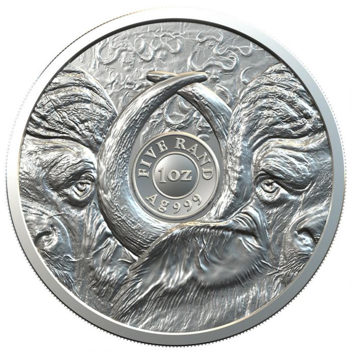 2021 Big Five Buffalo - 1 Oz Silver - South African Mint - Brilliant Uncirculated