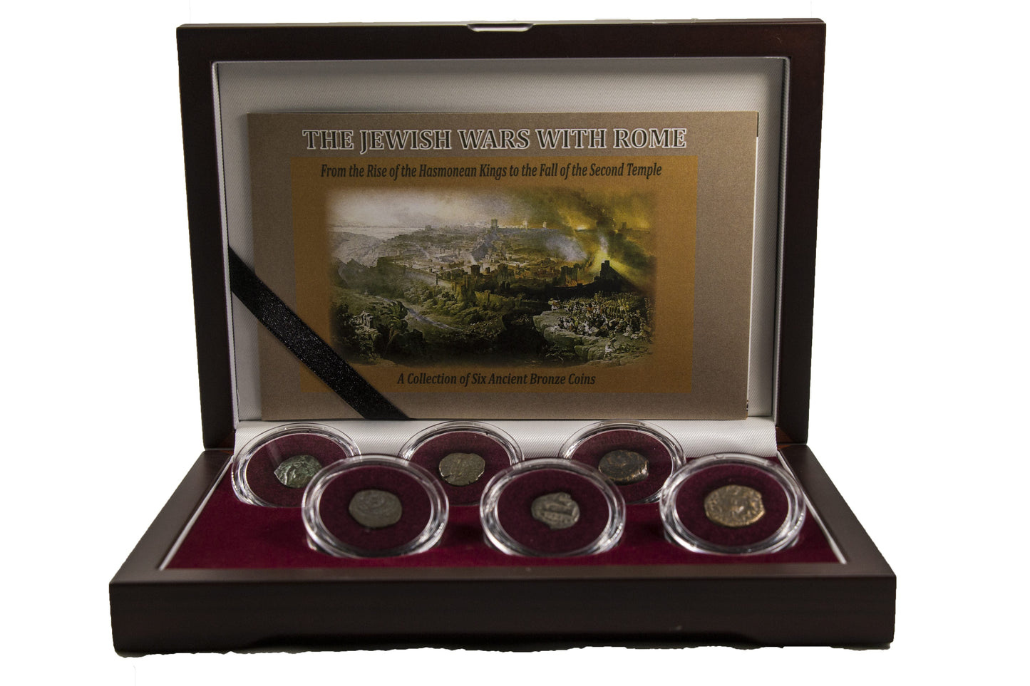 The Jewish Wars with Rome: A Box of 6 Ancient Bronze Roman and Judaean Coins