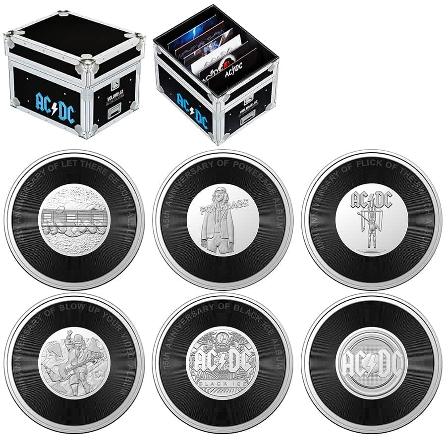 2023 Australia 45th Anniversary of AC/DC Colorized Uncirculated 6 Coin Collection