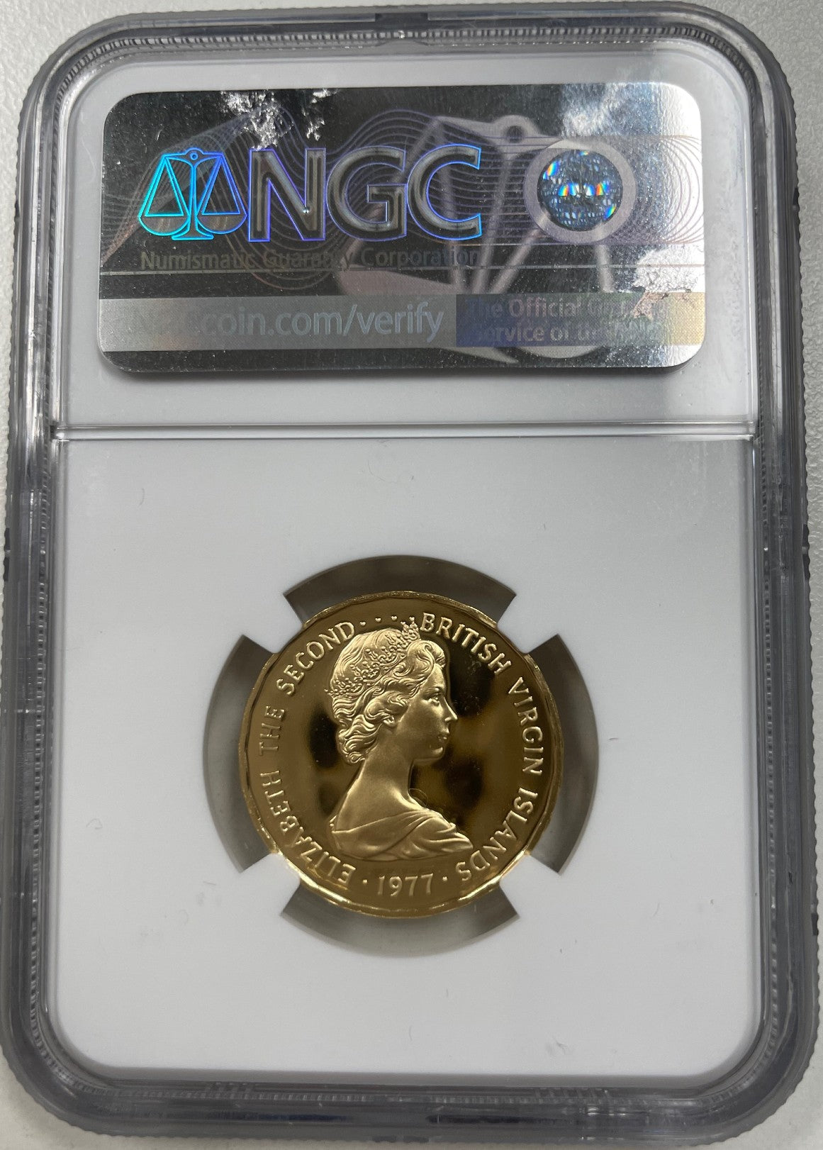 1977 FM B.V. Island G$ 100 Queens Silver Jubilee NGC PF 70 Ultra Cameo