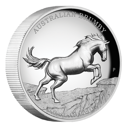 2021 Brumby 2 Oz Silver Proof - Perth Mint