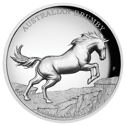 2021 Brumby 2 Oz Silver Proof - Perth Mint