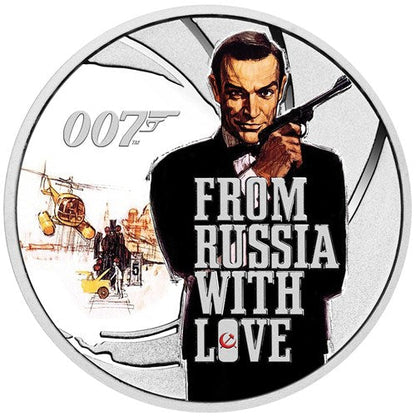 2021 James Bond From Russia With Love  Coloured Coin 1/2 oz Silver Proof