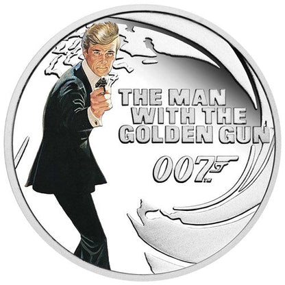 2021 James Bond Man With The Golden Gun - Coloured Coin  1/2 oz Silver Proof