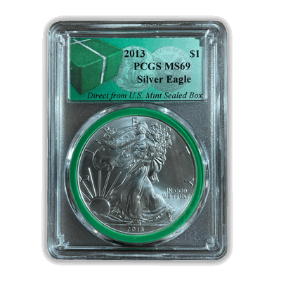 2013 American Silver Eagle - Business Strike - PCGS MS69 Monster Box Label