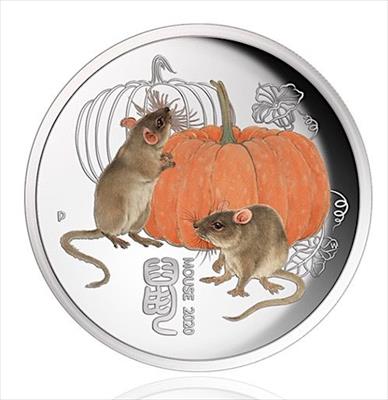 2020  Australia Lunar Year of the Mouse Special Release - 1/4 oz .9999 Silver Coloured BU Coin