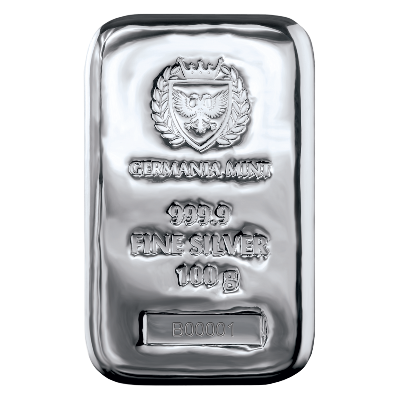 Germania Mint .999 Silver Cast Bar - 100 Gram