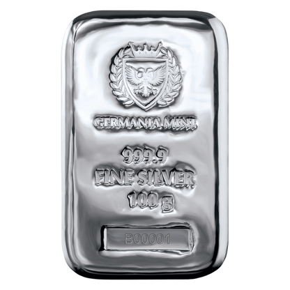 Germania Mint .999 Silver Cast Bar - 100 Gram