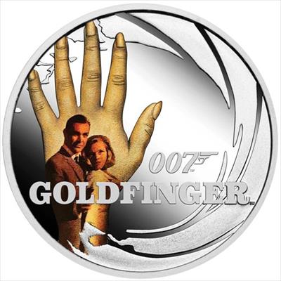 2021 James Bond Goldfinger  Coloured Coin 1/2oz Silver Proof