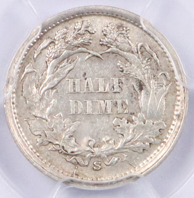 1868 S Seated Liberty Half Dime PCGS AU50