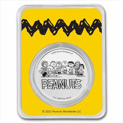 2021 Charlie Brown Build a Sandcastle -  1oz  .9999 Silver Color Round