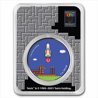 2021 1oz Tetris Rocket Launch Silver Round