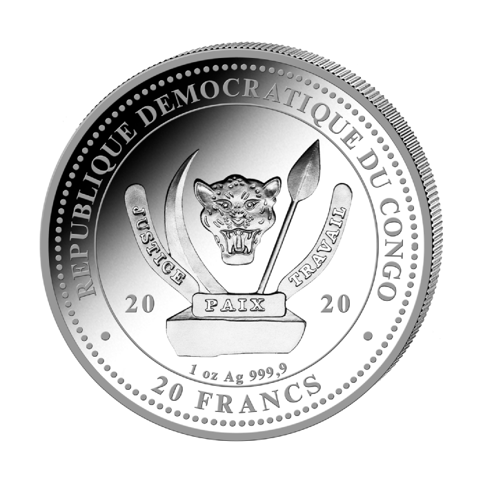 2020 Prehistoric Life T-Rex 1 Oz Silver - Congo - Brilliant Uncirculated
