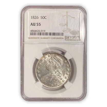 1826 Capped Bust Silver Half Dollar Philadelphia - NGC AU55
