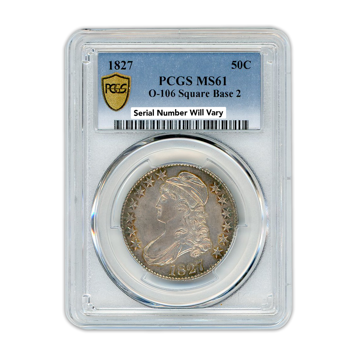 1827  O-106 Square Base 2 - PCGS MS61