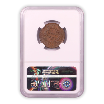 1828 Classic Head Half Cent - NGC AU58 BN Rotated Dies