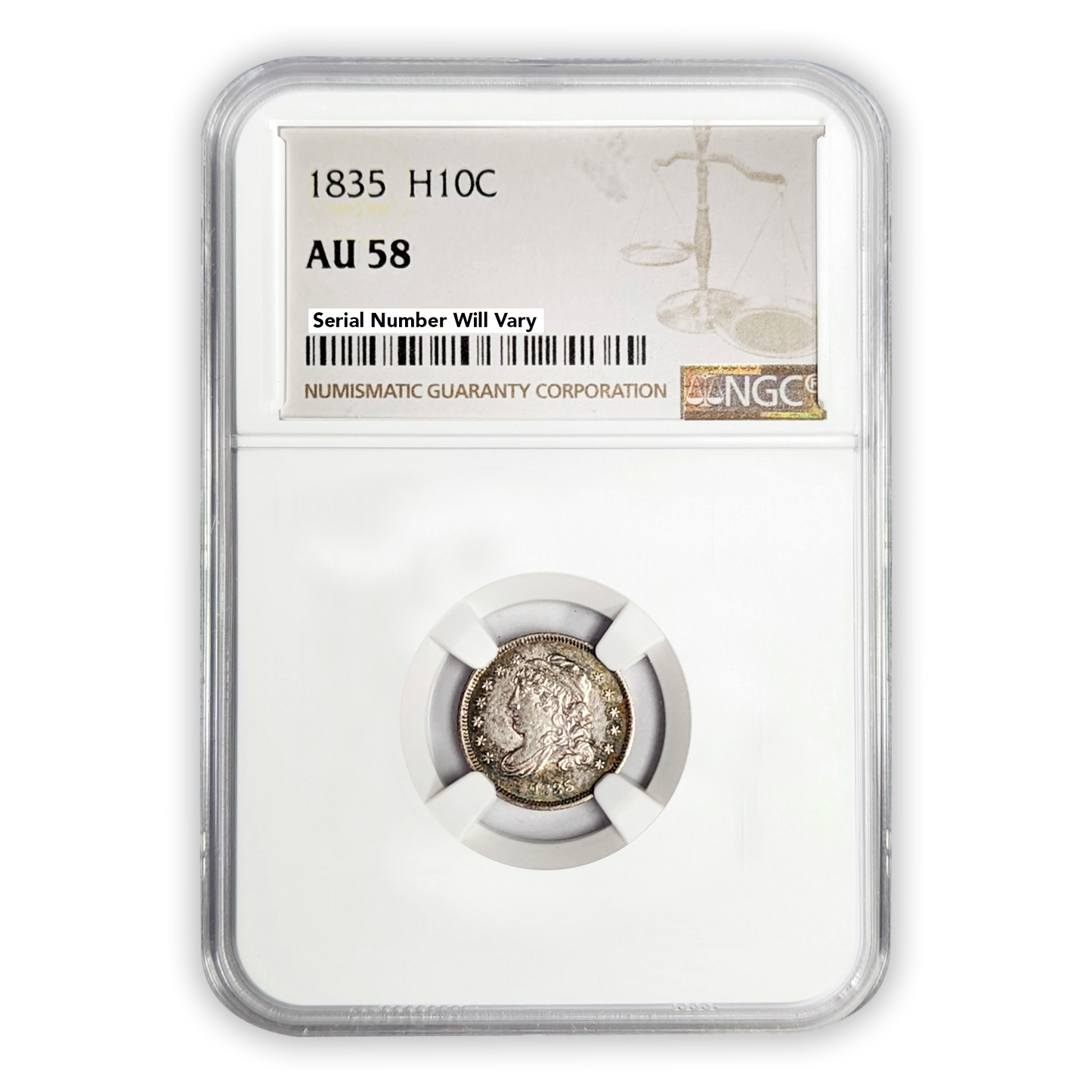 1835 Capped Bust Half Dime NGC AU58 Philadelphia