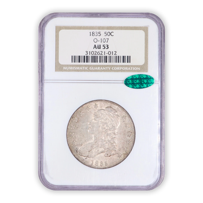 1835 Capped Bust Silver Half Dollar Philadelphia - NGC AU53 CAC