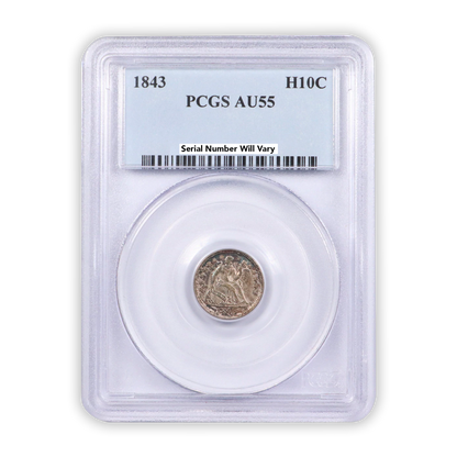 1843 Seated Liberty Half Dime - Philadelphia PCGS AU55