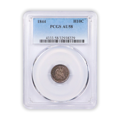 1844 Seated Liberty Half Dime - PCGS AU58