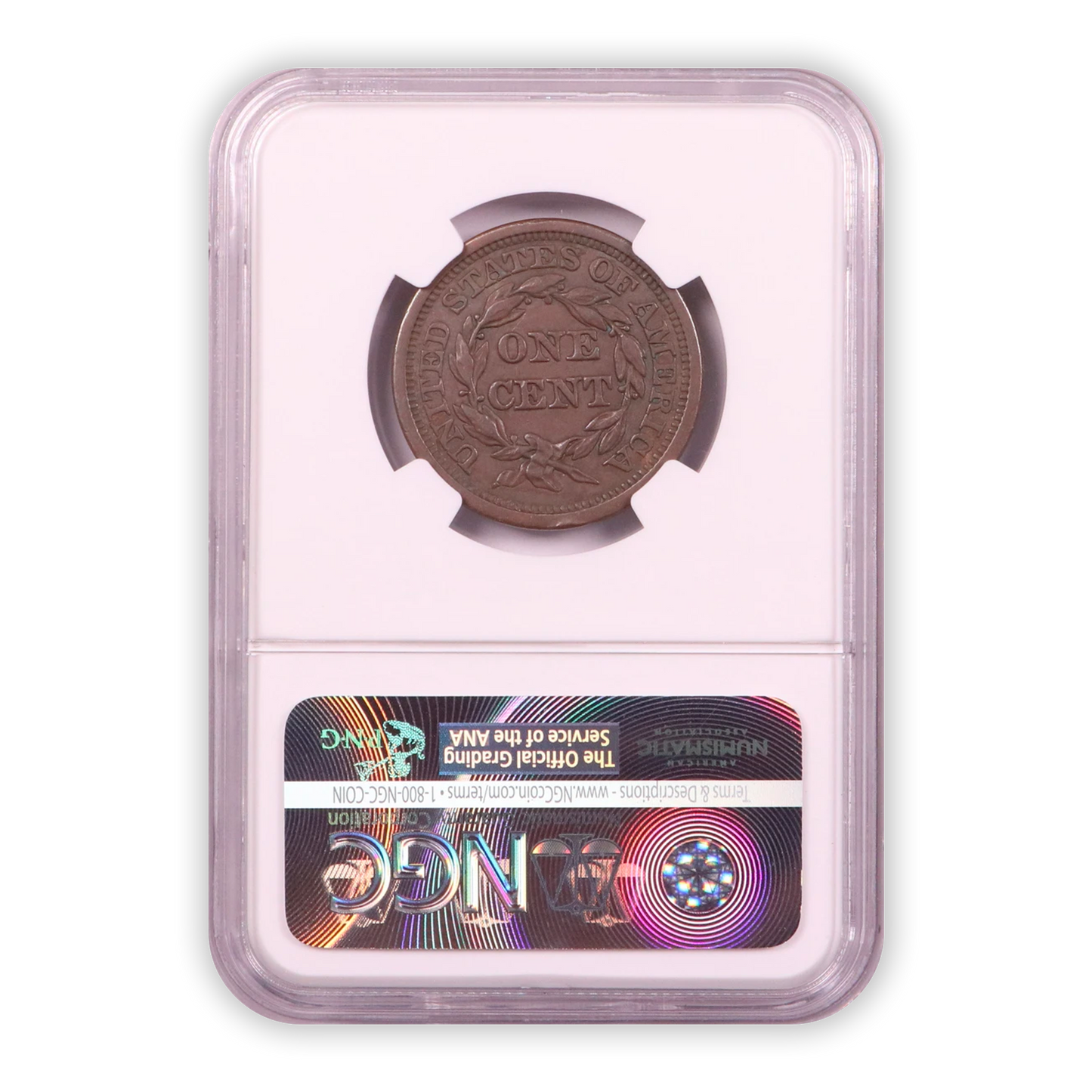 1845 Braided Hair Large Cent - NGC AU55 BN