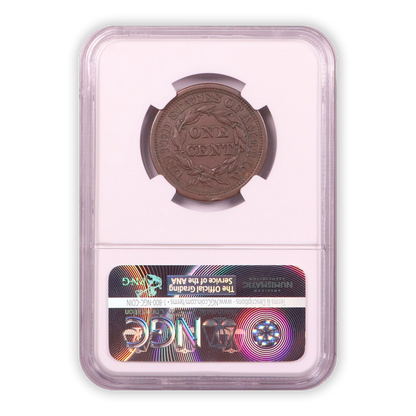 1845 Braided Hair Large Cent - NGC AU55 BN
