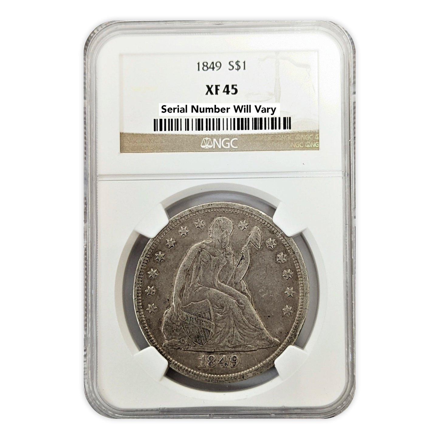 1849 Seated Liberty Dollar - Philadelphia - NGC XF45