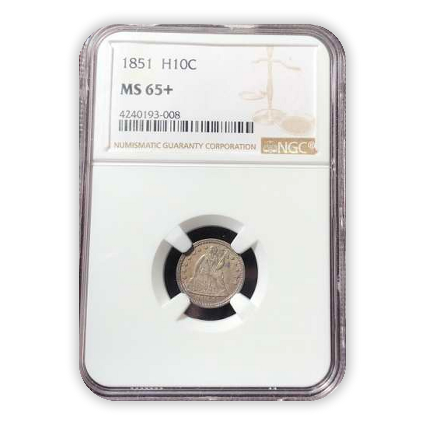 1851 Seated Liberty Dime - NGC MS65+