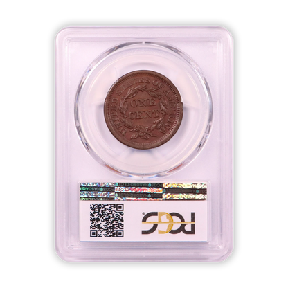 1853 Braided Hair Large Cent - PCGS AU58 BN