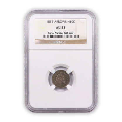 1855 With Arrows Seated Liberty Half Dime PCGS AU53
