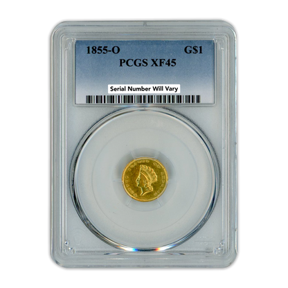 1855 O Gold Liberty Head Dollar - PCGS XF45