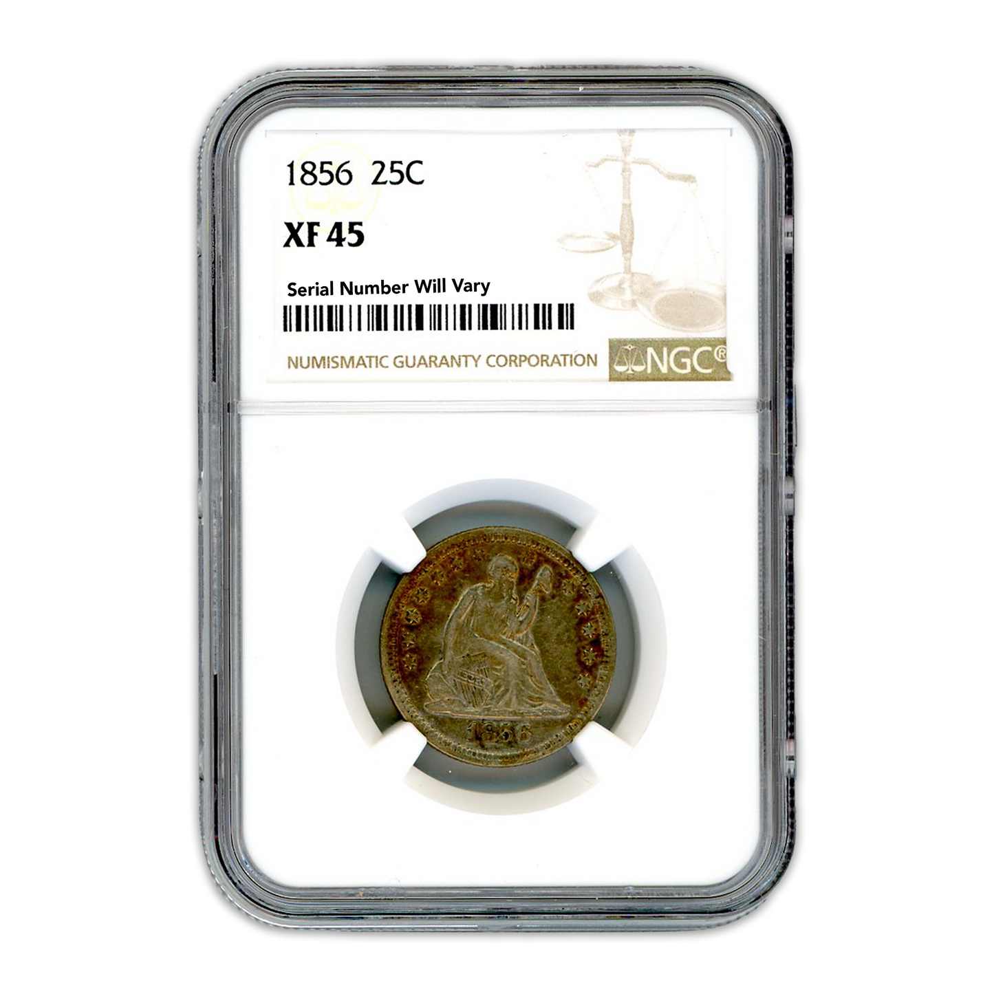 1856 25C Seated Liberty Quarter NGC XF45
