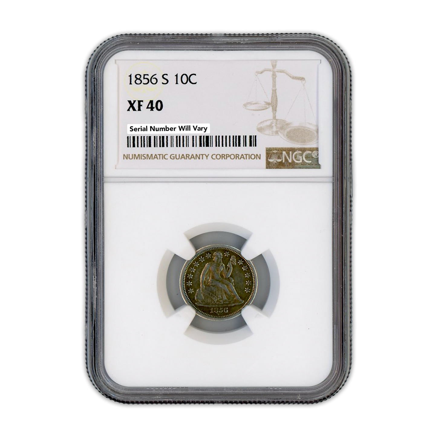 1856 S Seated Liberty Dime - NGC XF40