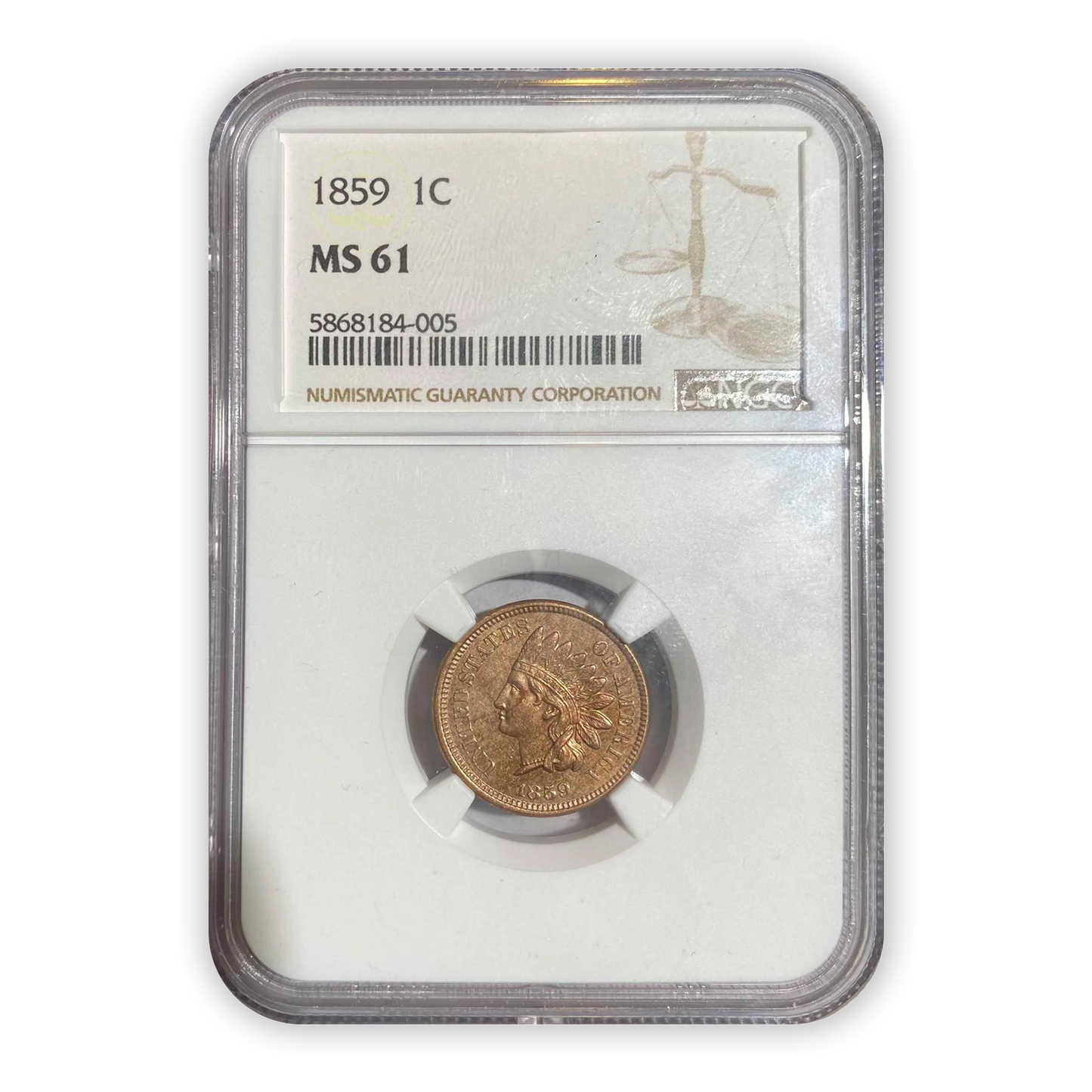 1859 Indian Cent - NGC MS61